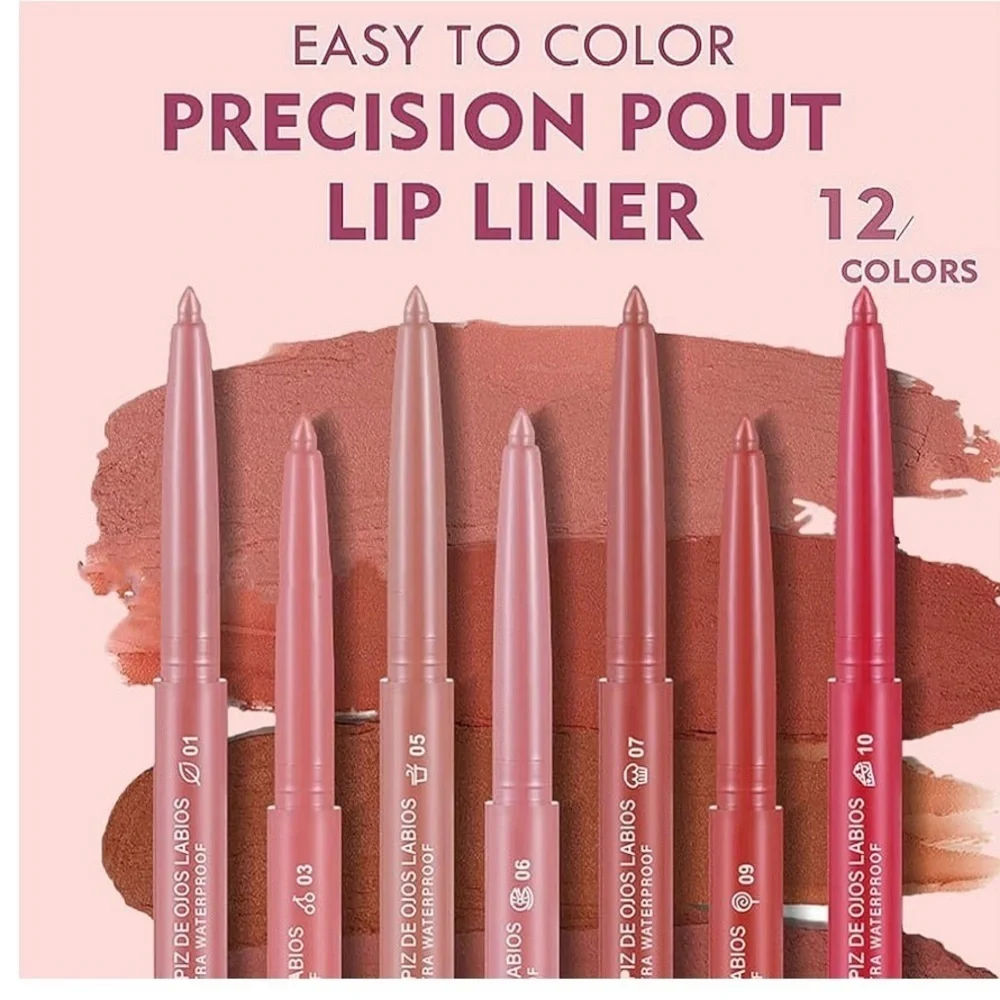 New! Long wear Matte lip liner set 12 piece in box neutrals and pinks
